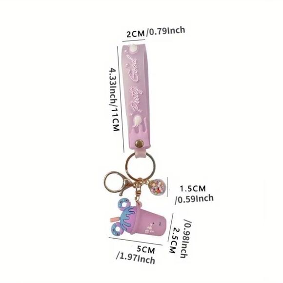 BAG CHARM Candy Color Ice Cream Resin Bag Charm Keychain - Picture 2 of 2